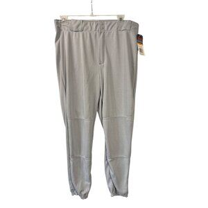 Wilson Mens Baseball Pants XXL Grey Polyester Elastic Cuffs Back Pocket New